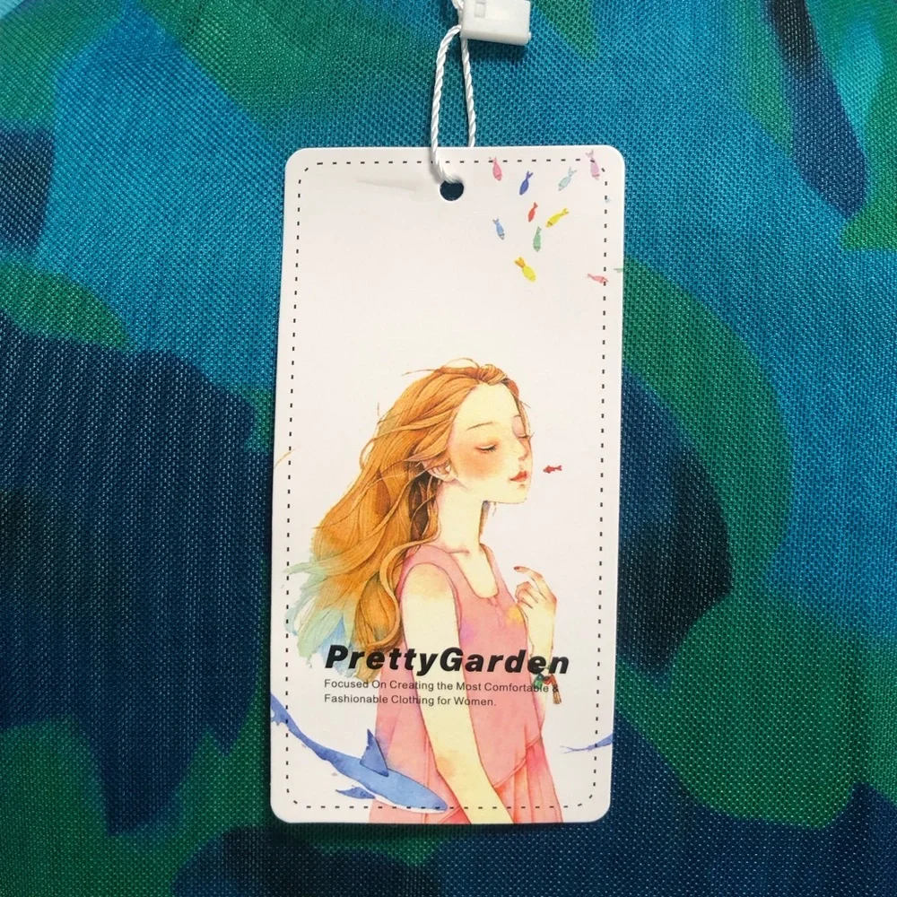 Green and Blue Long Sleeve Bodycon Dress for Night Out - Picture 8 of 15